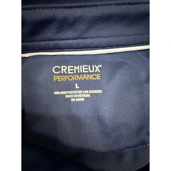 Men's Cremieux Performance Navy Blue Golf Polo Size Large - Picture 5 of 6